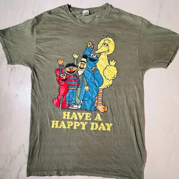 (2) Sesame Street Men's Graphic T-Shirts - Size Medium Crew Neck - Picture 2 of 15